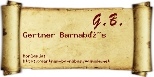 Gertner Barnabás névjegykártya